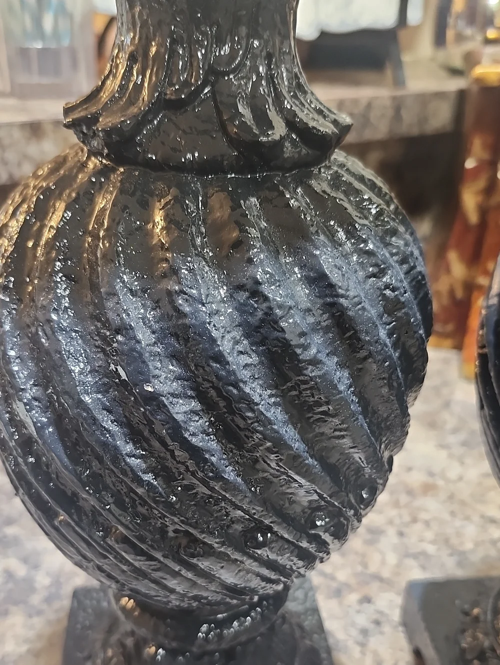 Vintage Resin Pedesta Candle Holders - Pair